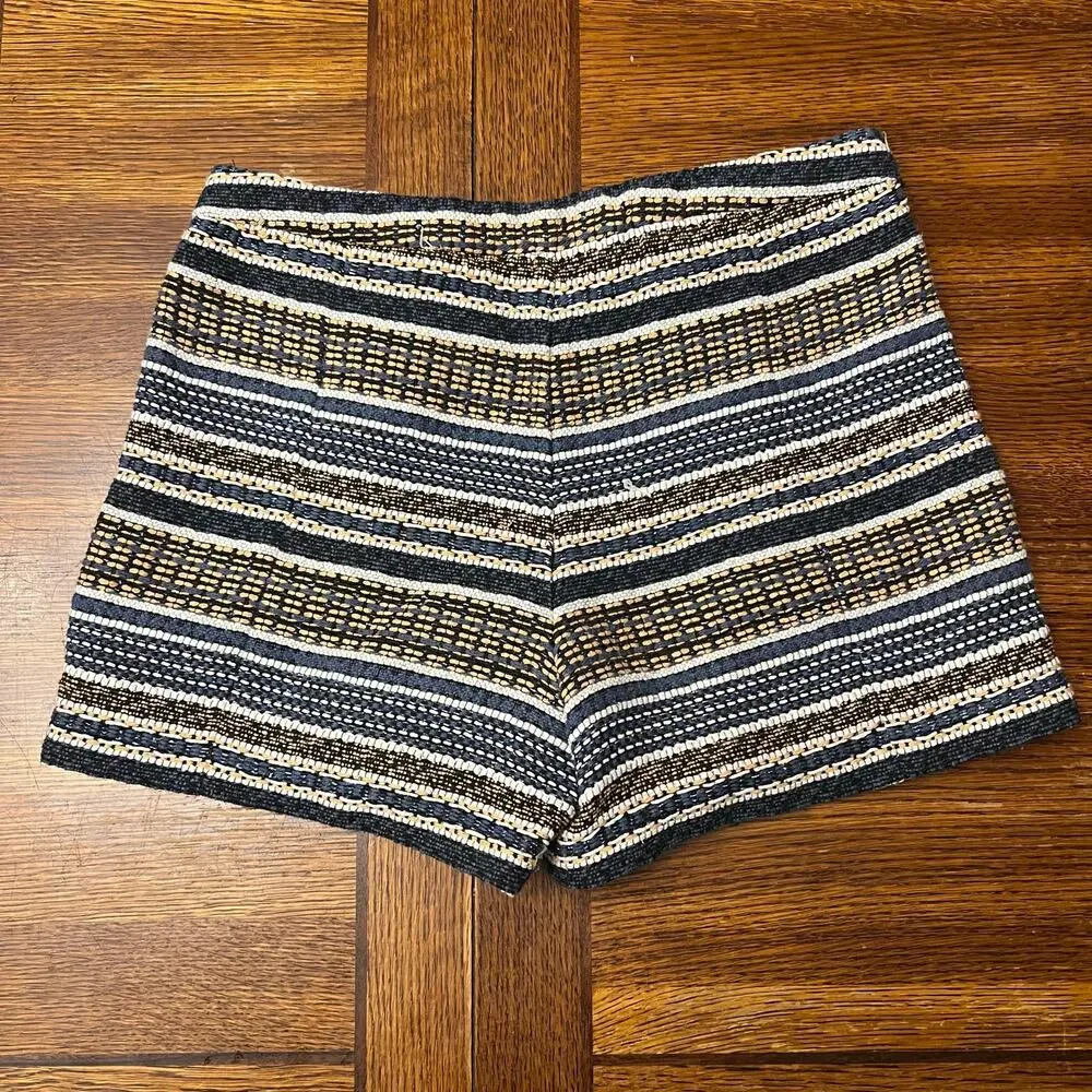 Zara Girls Striped Tweed Shorts - Size 13/14